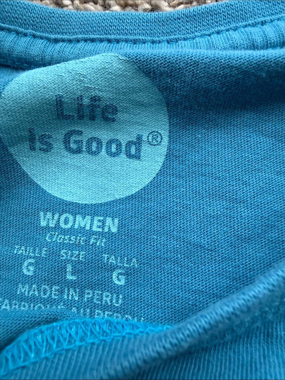 Life Is Good Tan/Burgundy/blue Graphic Long  Tee - Picture 11 of 15
